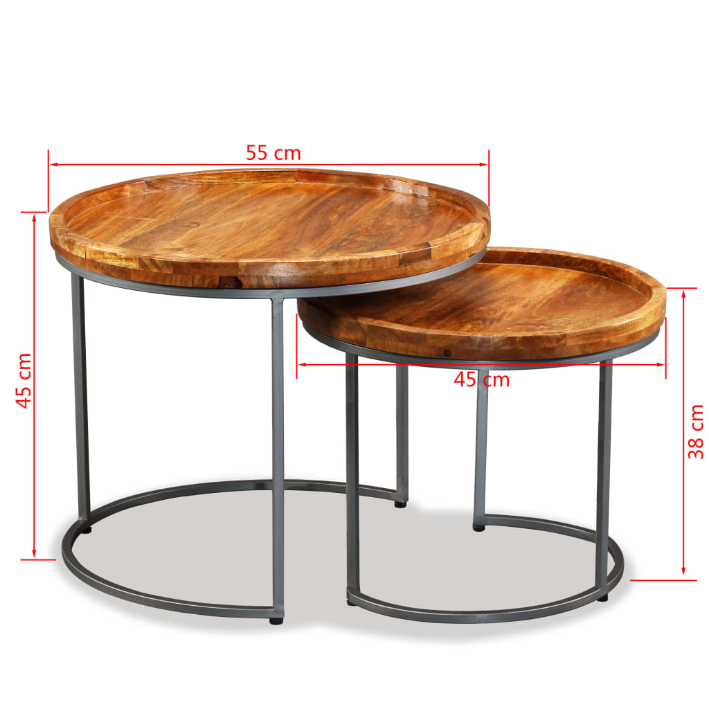 Petit Meuble d'Appoint en Bois de Manguier Style Industriel-La-Fabrique-Industrielle