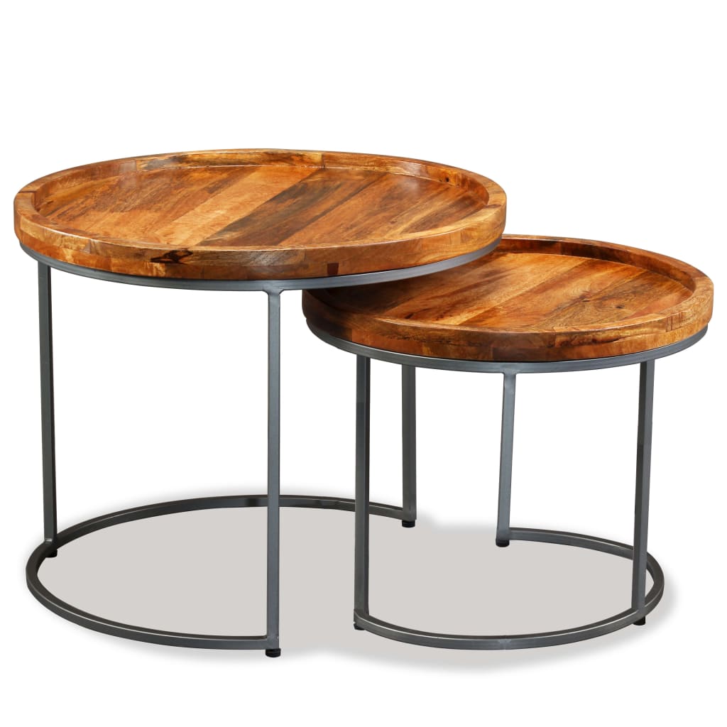 Petit Meuble d'Appoint en Bois de Manguier Style Industriel-La-Fabrique-Industrielle