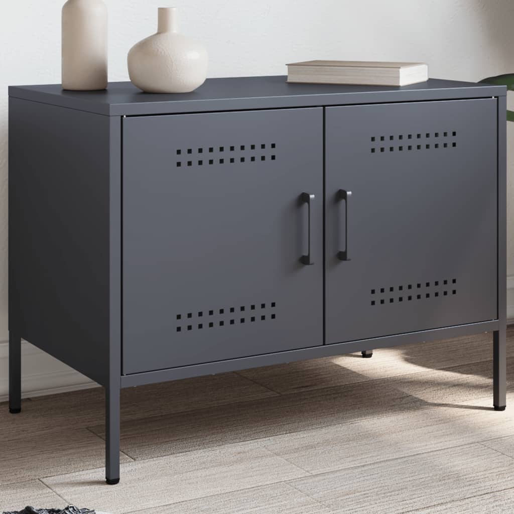 Petit meuble TV en métal anthracite-Anthracite-1-La-Fabrique-Industrielle