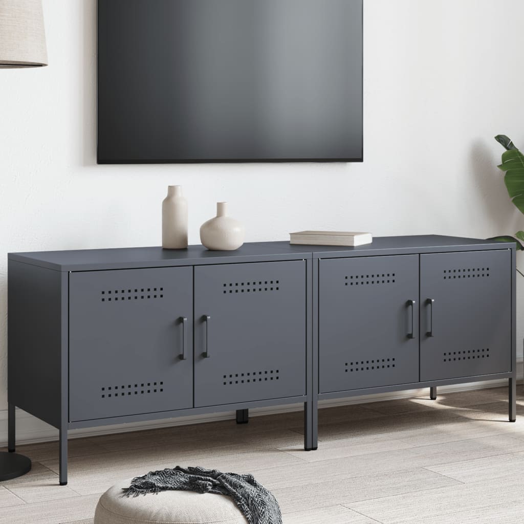 Petit meuble TV en métal anthracite-Anthracite-2-La-Fabrique-Industrielle