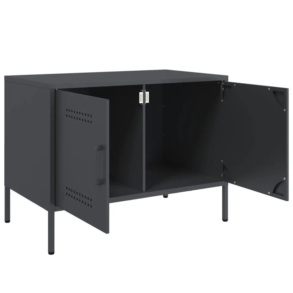 Petit meuble TV en métal anthracite-La-Fabrique-Industrielle