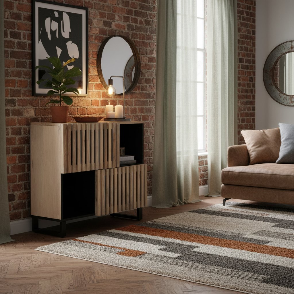 Petit Buffet Design en Bois de Manguier Massif