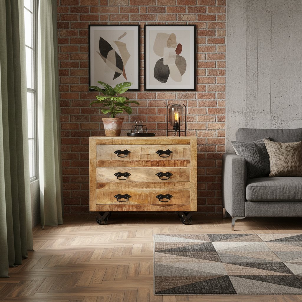 Petit Buffet Industriel avec Tiroirs