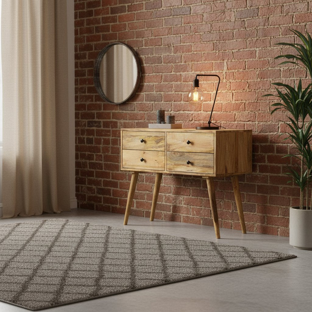 Petit Chiffonnier en Bois de Manguier Style Industriel