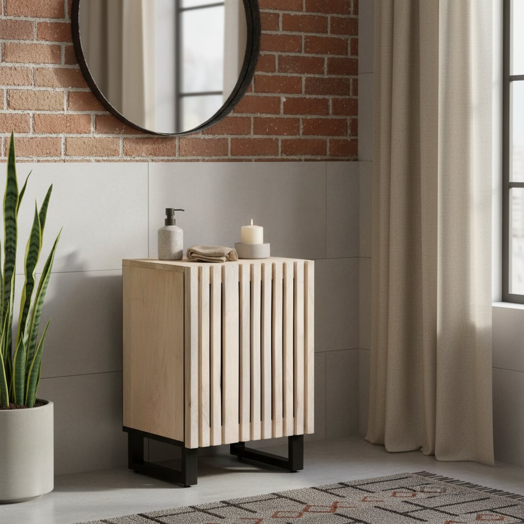 Petit Meuble en Bois de Manguier pour Salle de Bain