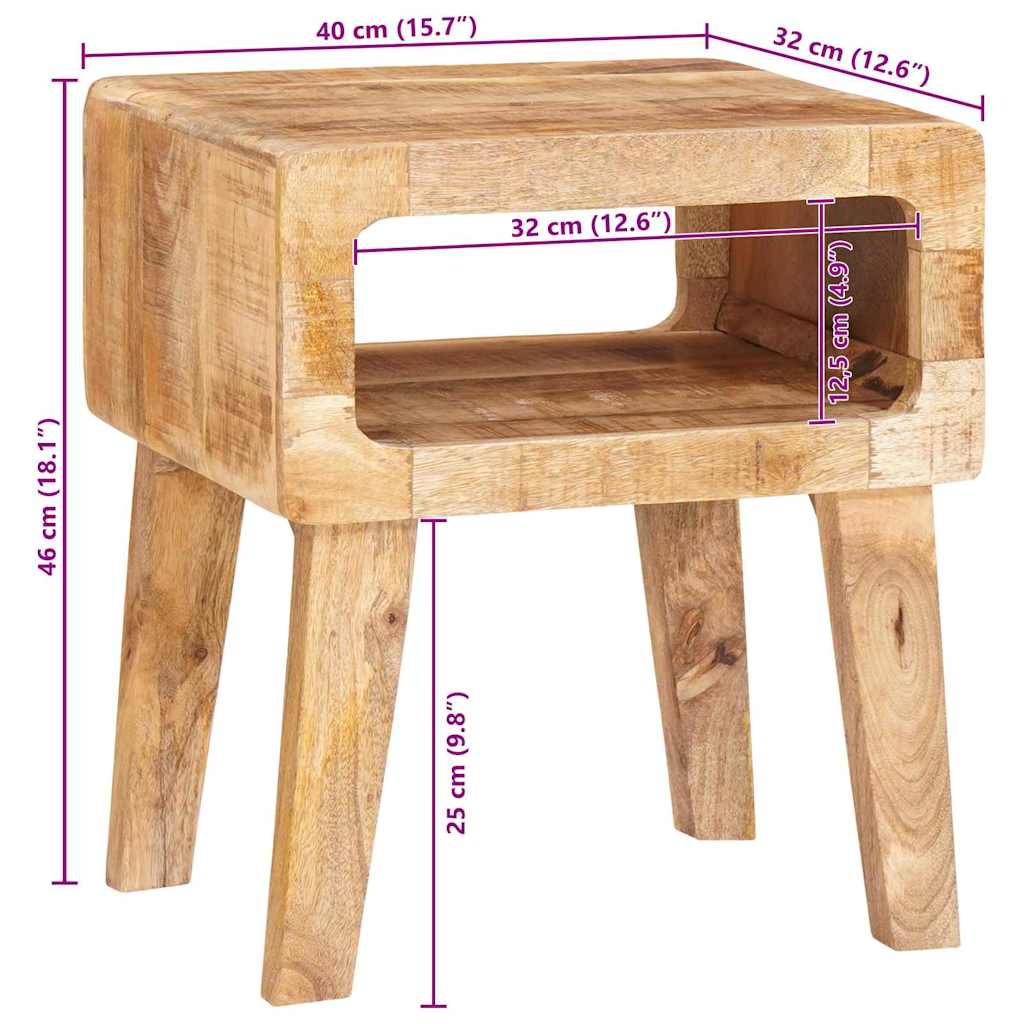 Petite Table d'Appoint Industrielle en Bois de Manguier-La-Fabrique-Industrielle
