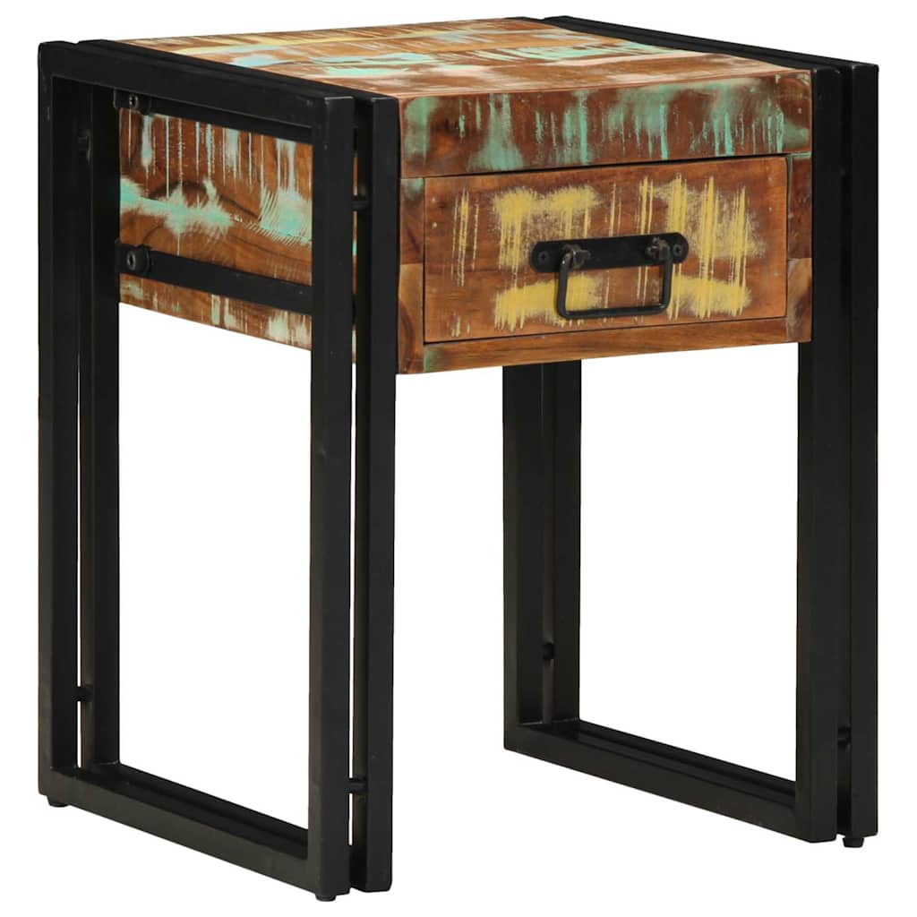 Petite Table d'Appoint avec Tiroir en Bois Industriel Recyclé-La-Fabrique-Industrielle