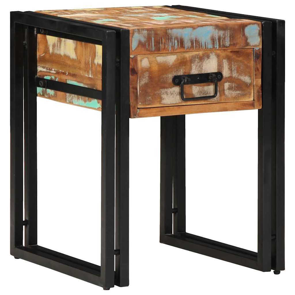 Petite Table d'Appoint avec Tiroir en Bois Industriel Recyclé-La-Fabrique-Industrielle