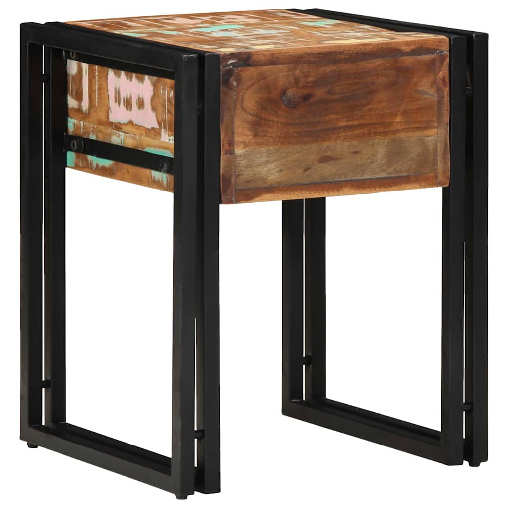 Petite Table d'Appoint avec Tiroir en Bois Industriel Recyclé-La-Fabrique-Industrielle