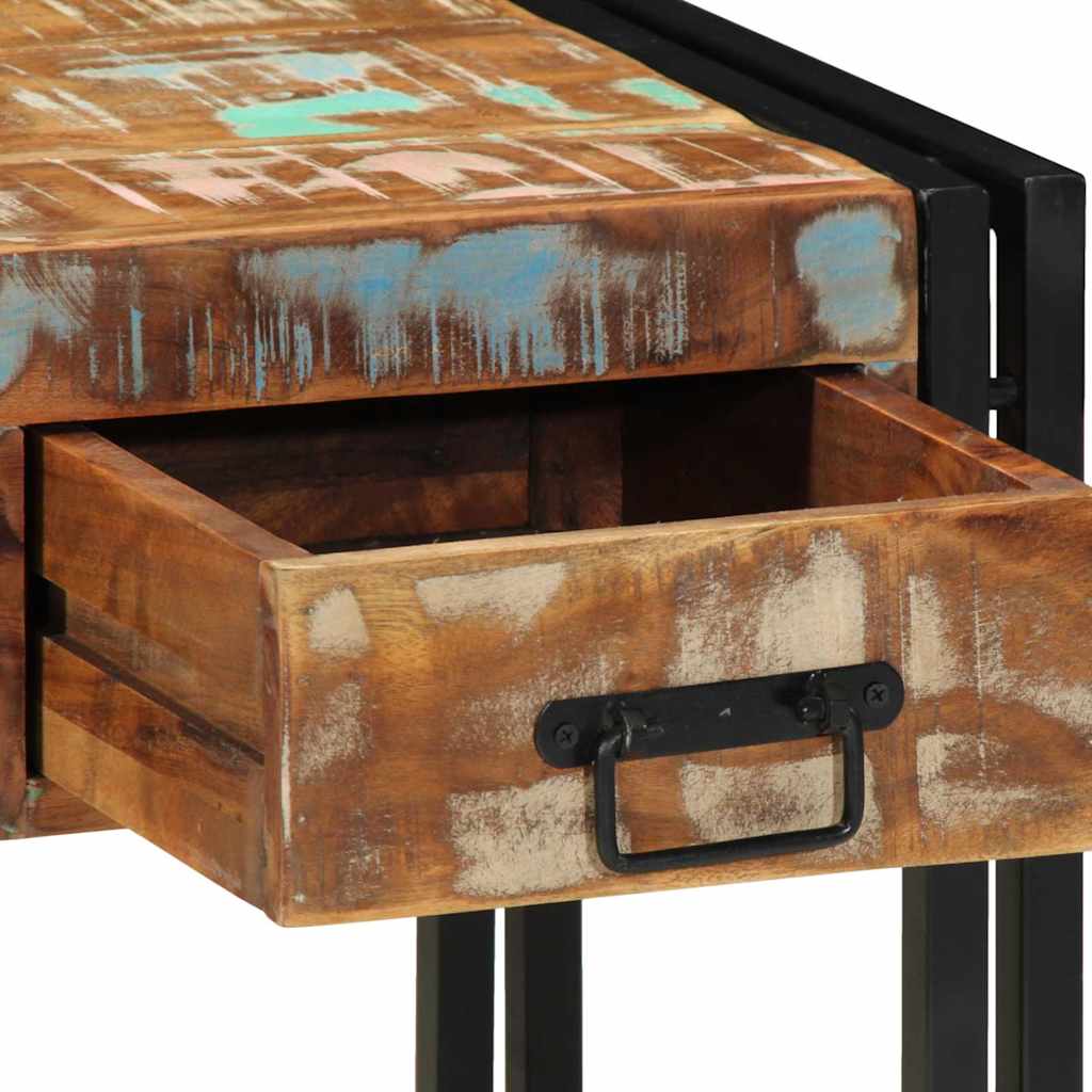 Petite Table d'Appoint avec Tiroir en Bois Industriel Recyclé-La-Fabrique-Industrielle