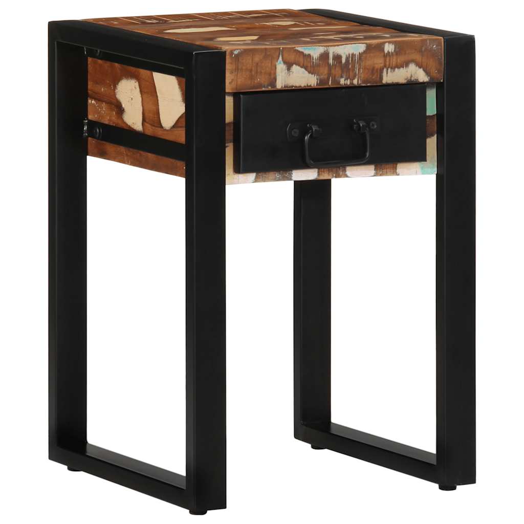 Petite Table d'Appoint en Bois et Métal Style Industriel-bois de récupération massif-1-La-Fabrique-Industrielle