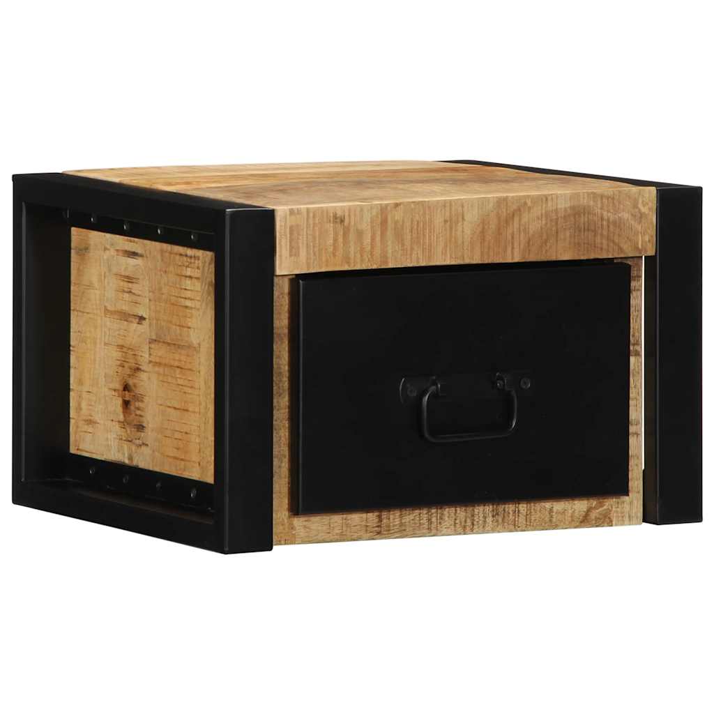 Petite Table de Chevet en Bois et Style Industriel-Bois de manguier brut massif-2-La-Fabrique-Industrielle