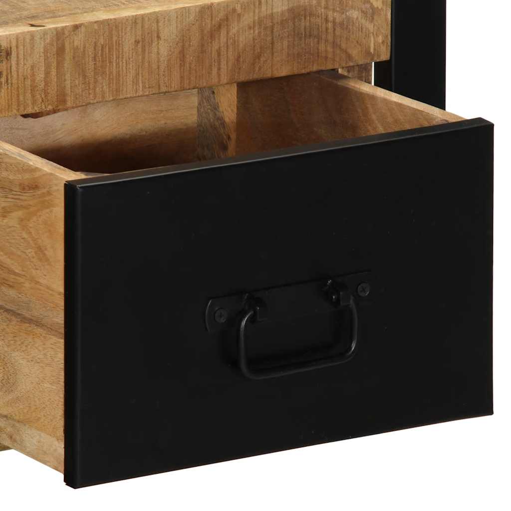 Petite Table de Chevet en Bois et Style Industriel-La-Fabrique-Industrielle