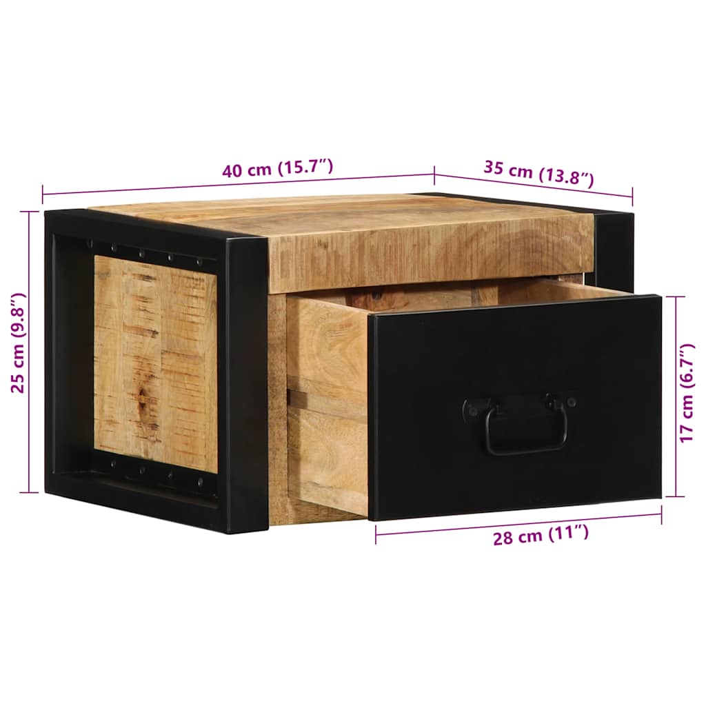 Petite Table de Chevet en Bois et Style Industriel-La-Fabrique-Industrielle