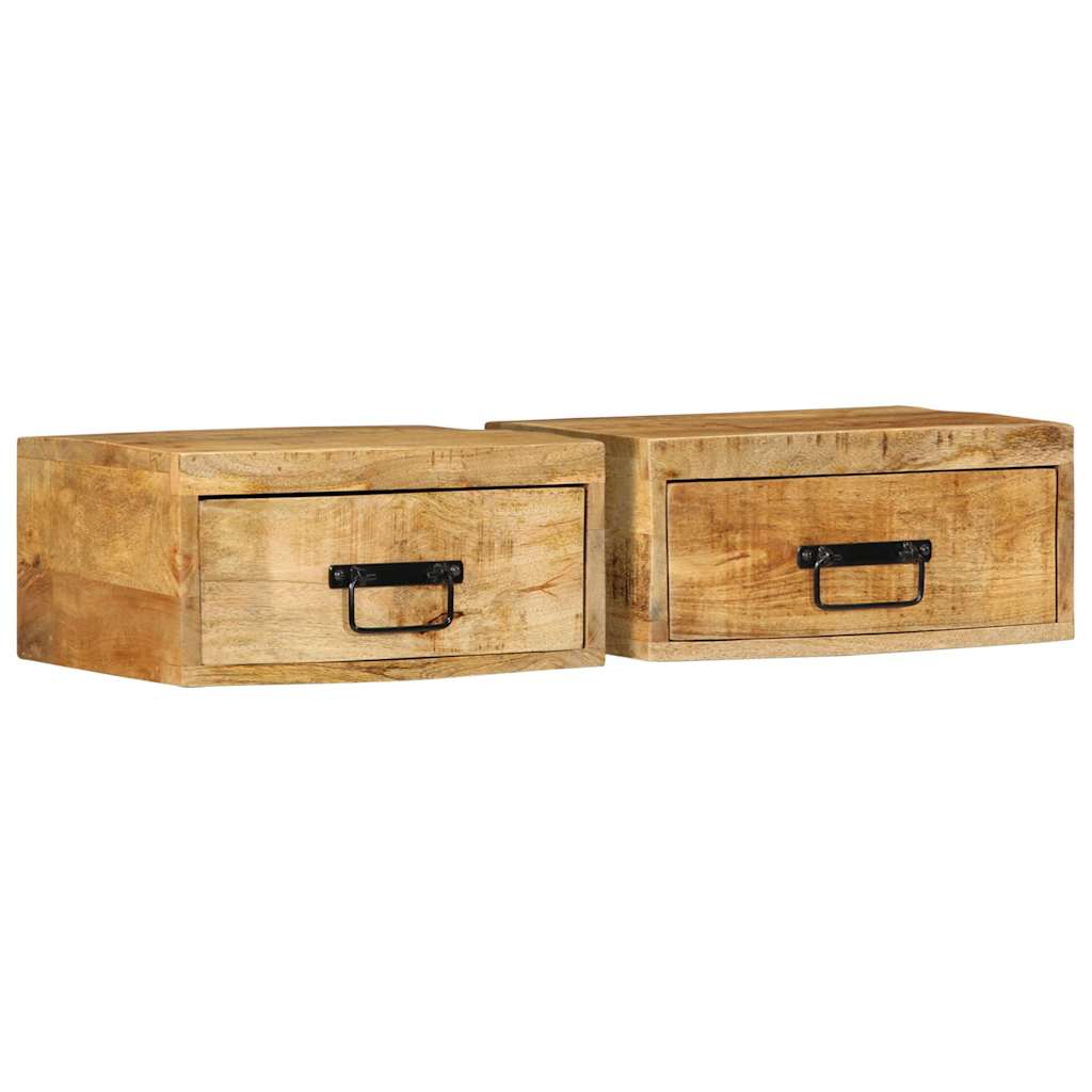 Petite Table de Nuit en Bois Recyclé-Bois de manguier brut massif-2-La-Fabrique-Industrielle