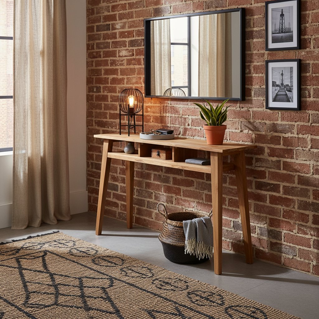 Petite Console en Bois de Teck Massif