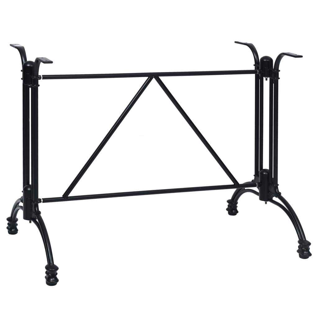 Pied De Table De Bistro Noir Aluminium Coulé-1-93 x 60 x 72 cm-La-Fabrique-Industrielle