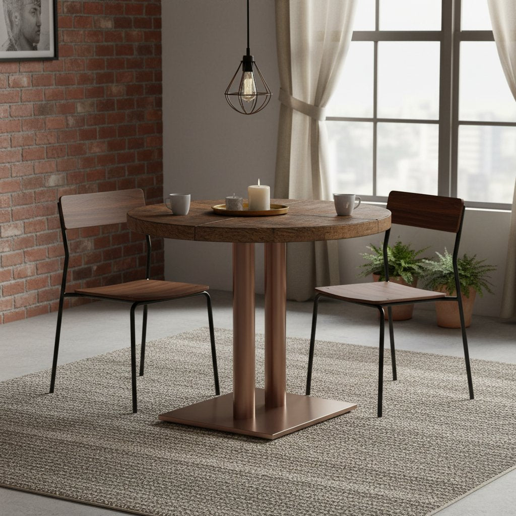 Pied De Table De Bistro Laiton Acier Inoxydable Doré
