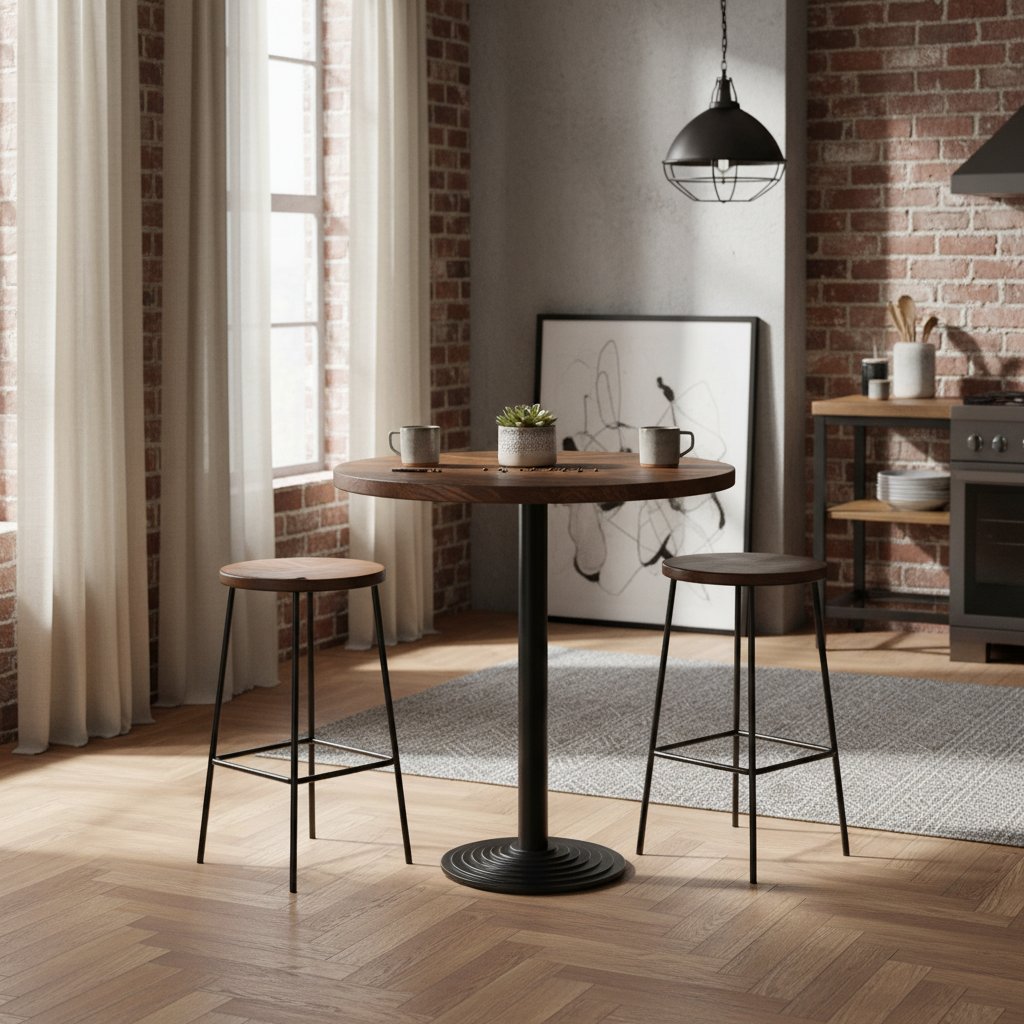Pied De Table De Bistro Noir Ø43X107 Cm Fonte Bleu