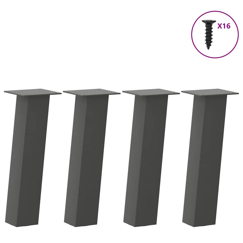 Pieds De Table Console 4 Pièces 72 Cm Acier Anthracite-1-30 cm (80 mm)-La-Fabrique-Industrielle