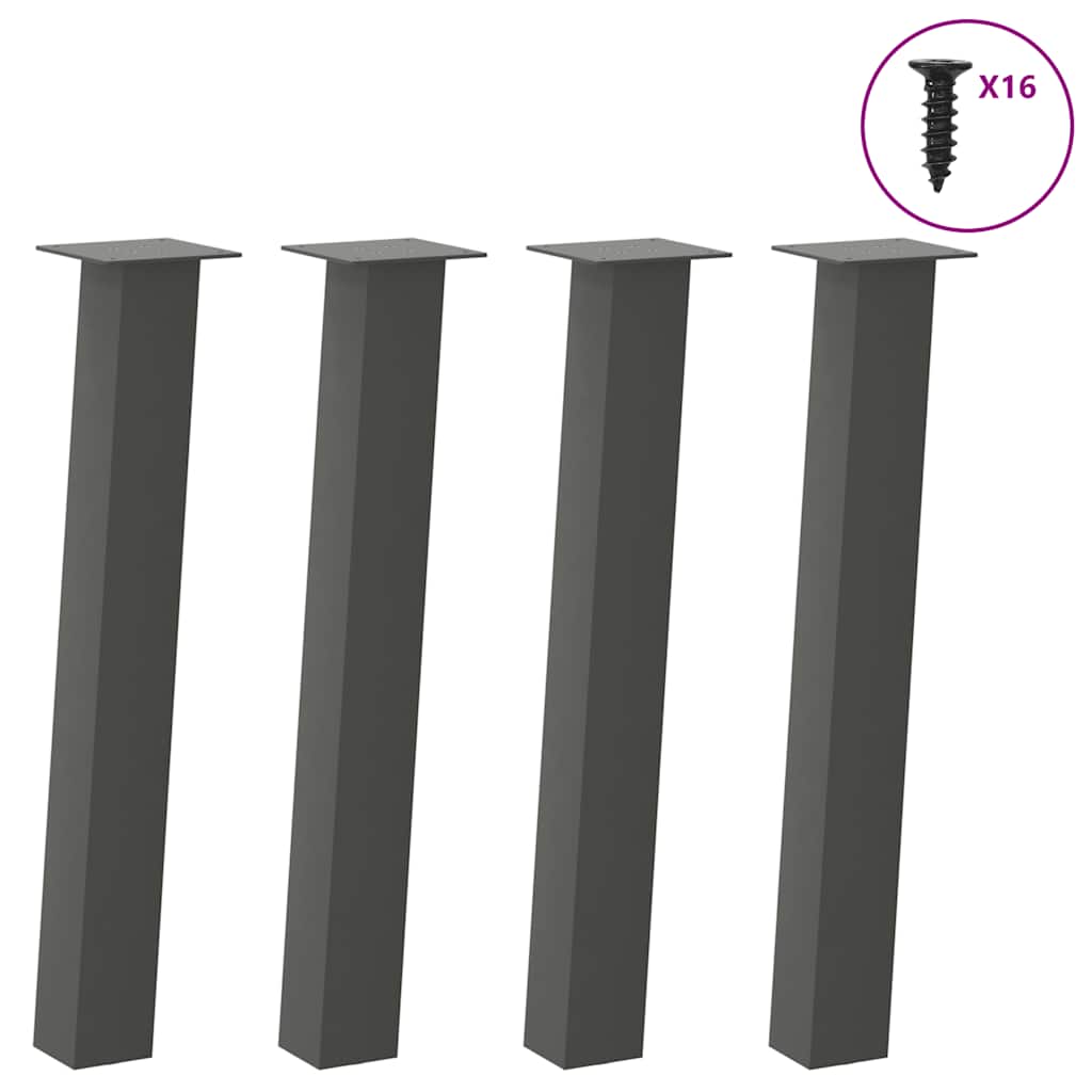 Pieds De Table Console 4 Pièces 72 Cm Acier Anthracite-1-72 cm (80 mm)-La-Fabrique-Industrielle
