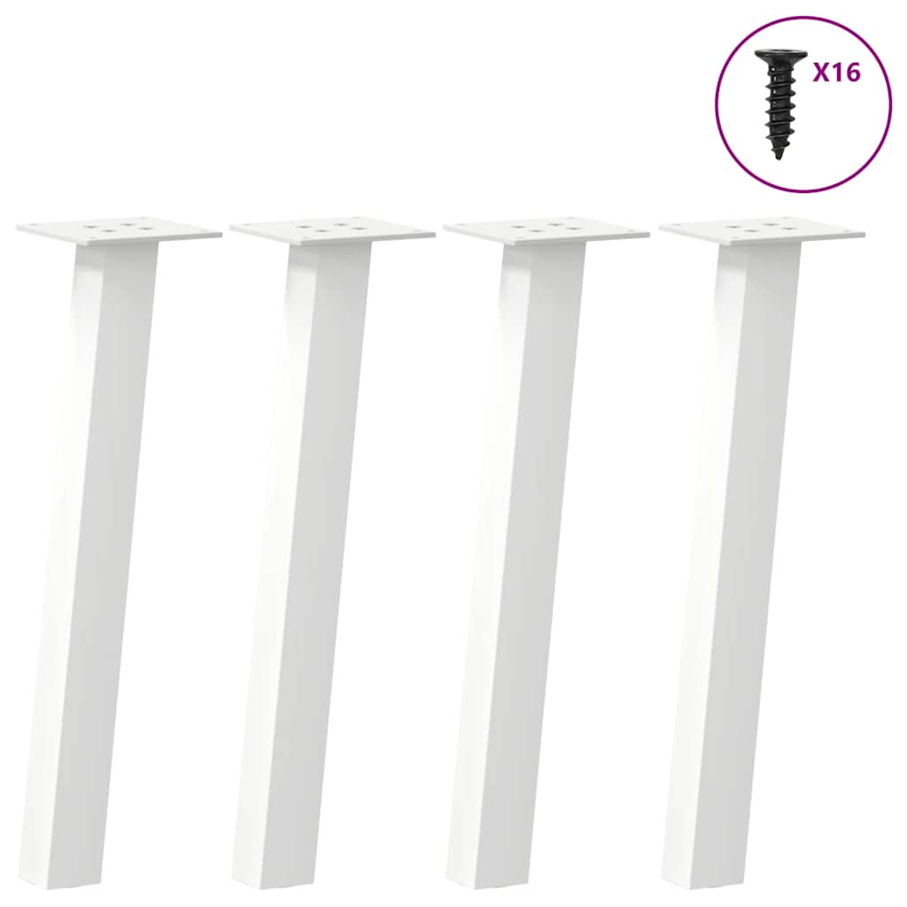 Pieds De Table Console 4 Pièces 72 Cm Acier Blanc-1-42 cm (40 mm)-La-Fabrique-Industrielle