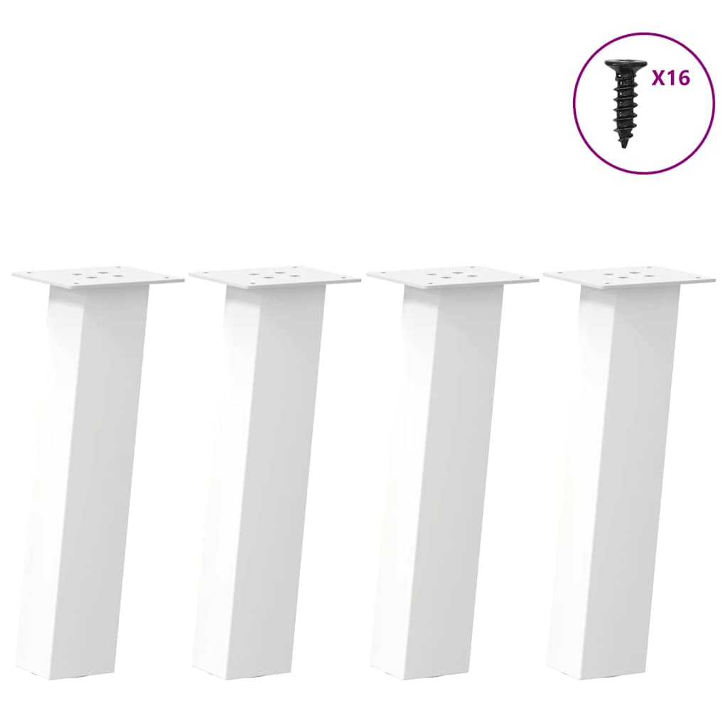 Pieds De Table Console 4 Pièces 72 Cm Acier Blanc-1-42 cm (80 mm)-La-Fabrique-Industrielle
