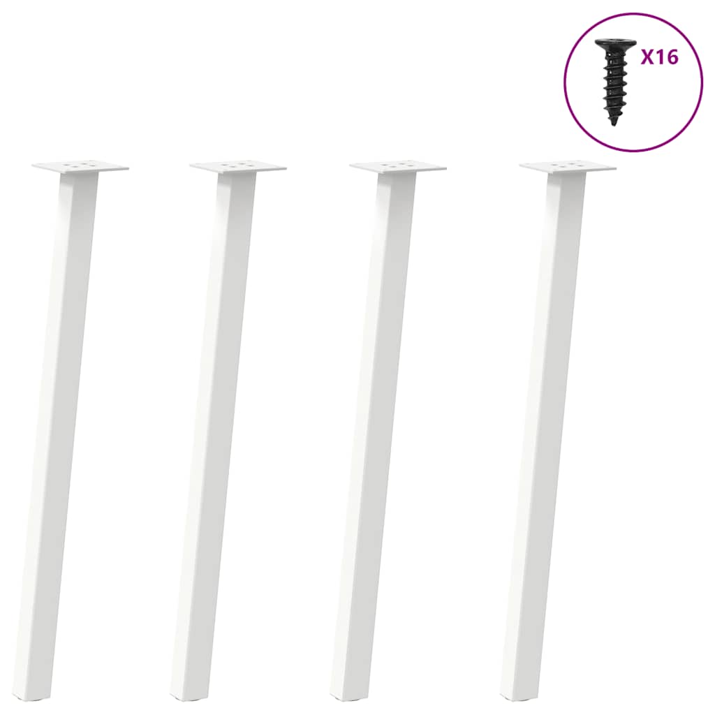 Pieds De Table Console 4 Pièces 72 Cm Acier Blanc-1-72 cm (40 mm)-La-Fabrique-Industrielle