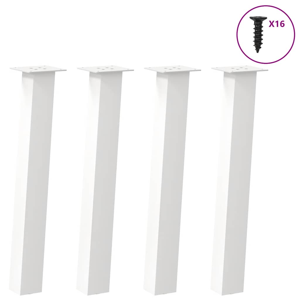 Pieds De Table Console 4 Pièces 72 Cm Acier Blanc-1-72 cm (80 mm)-La-Fabrique-Industrielle