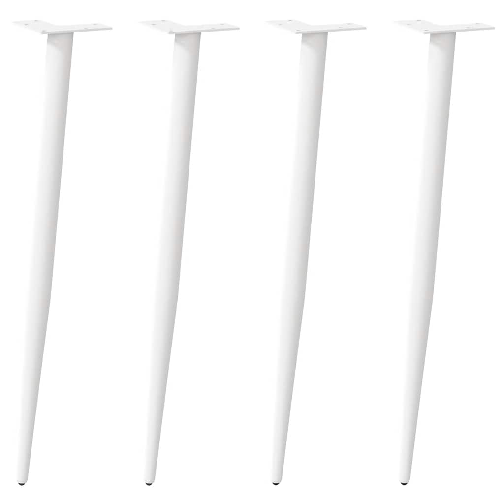 Pieds De Table Console Coniques 4 Pièces Acier Blanc-1-72-73 cm-La-Fabrique-Industrielle