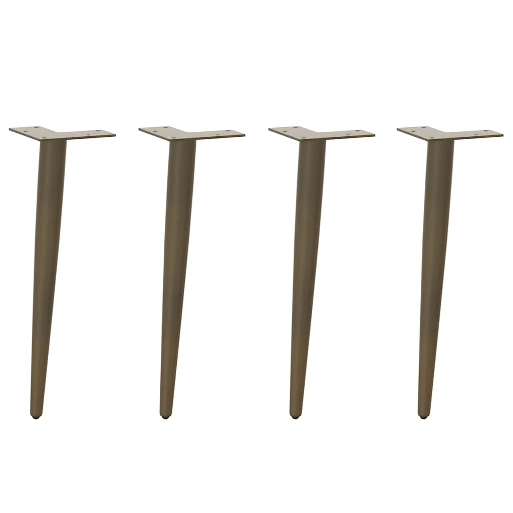 Pieds De Table Console Forme Conique 4 Pièces Acier Naturel-1-42-43 cm-La-Fabrique-Industrielle