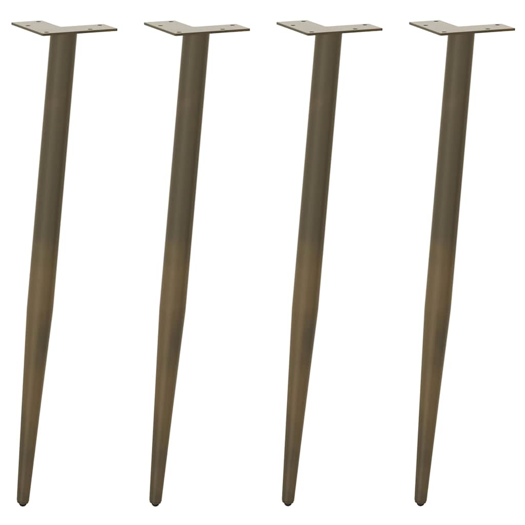 Pieds De Table Console Forme Conique 4 Pièces Acier Naturel-1-72-73 cm-La-Fabrique-Industrielle