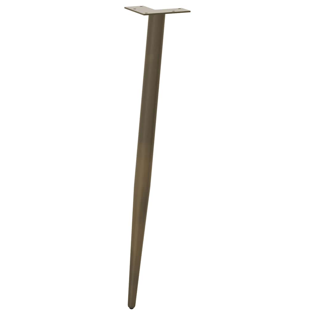 Pieds De Table Console Forme Conique 4 Pièces Acier Naturel-La-Fabrique-Industrielle