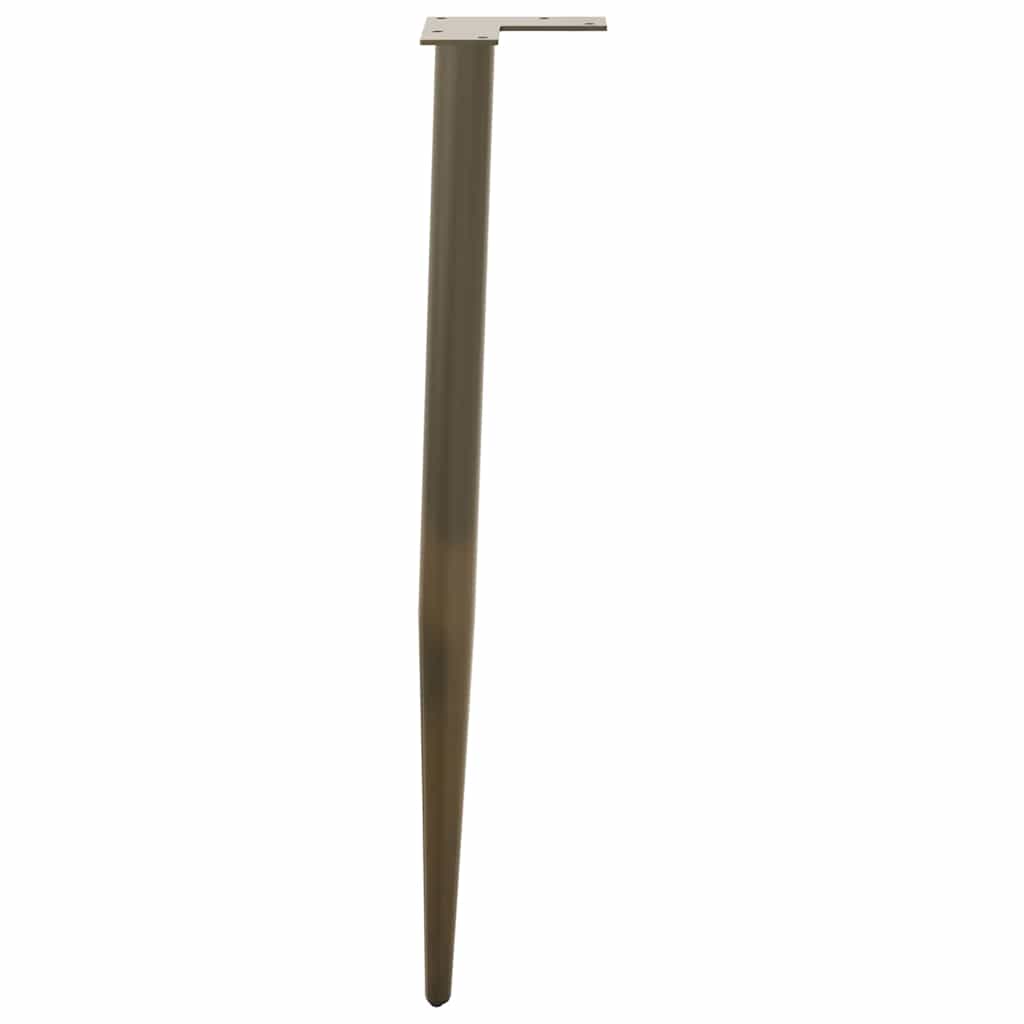 Pieds De Table Console Forme Conique 4 Pièces Acier Naturel-La-Fabrique-Industrielle