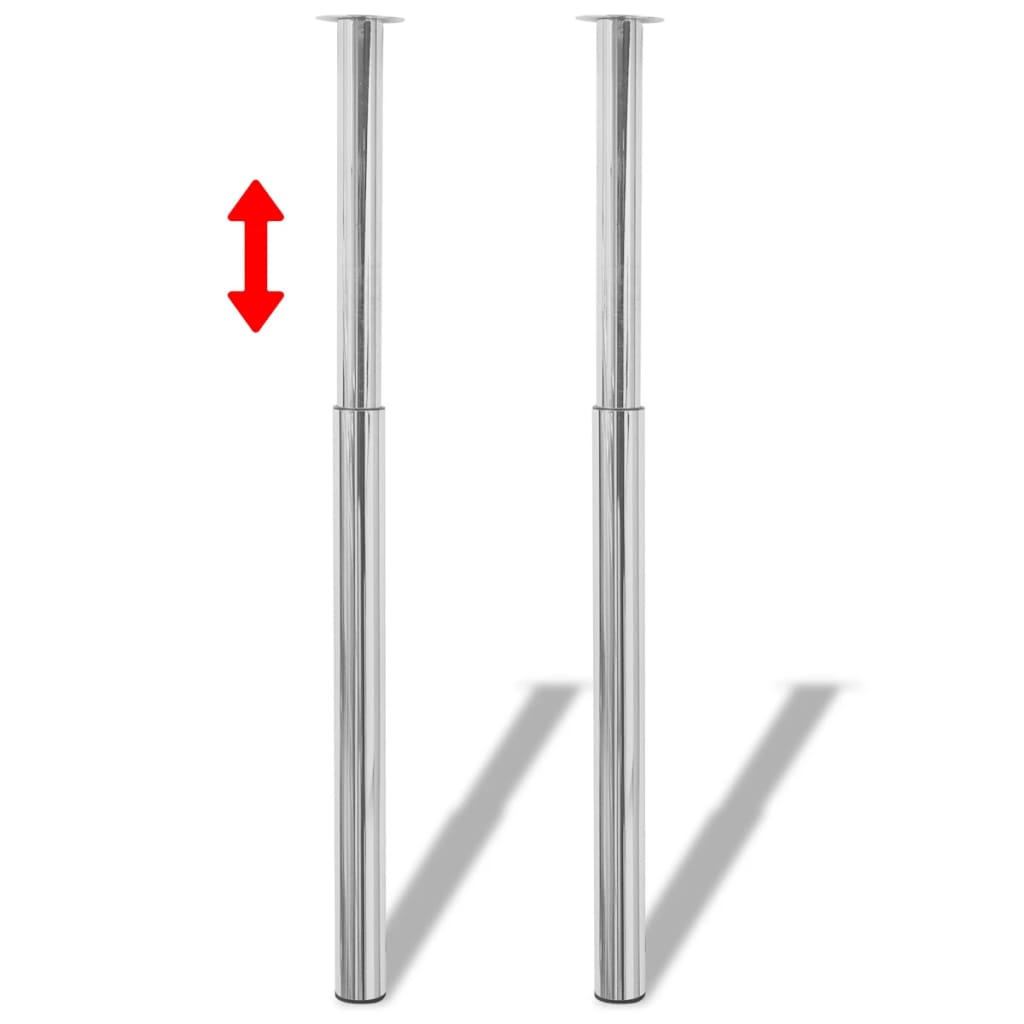 Pieds De Table Télescopiques 4 Pcs 710 Mm - 1100 Mm-Chrome-1-2-La-Fabrique-Industrielle