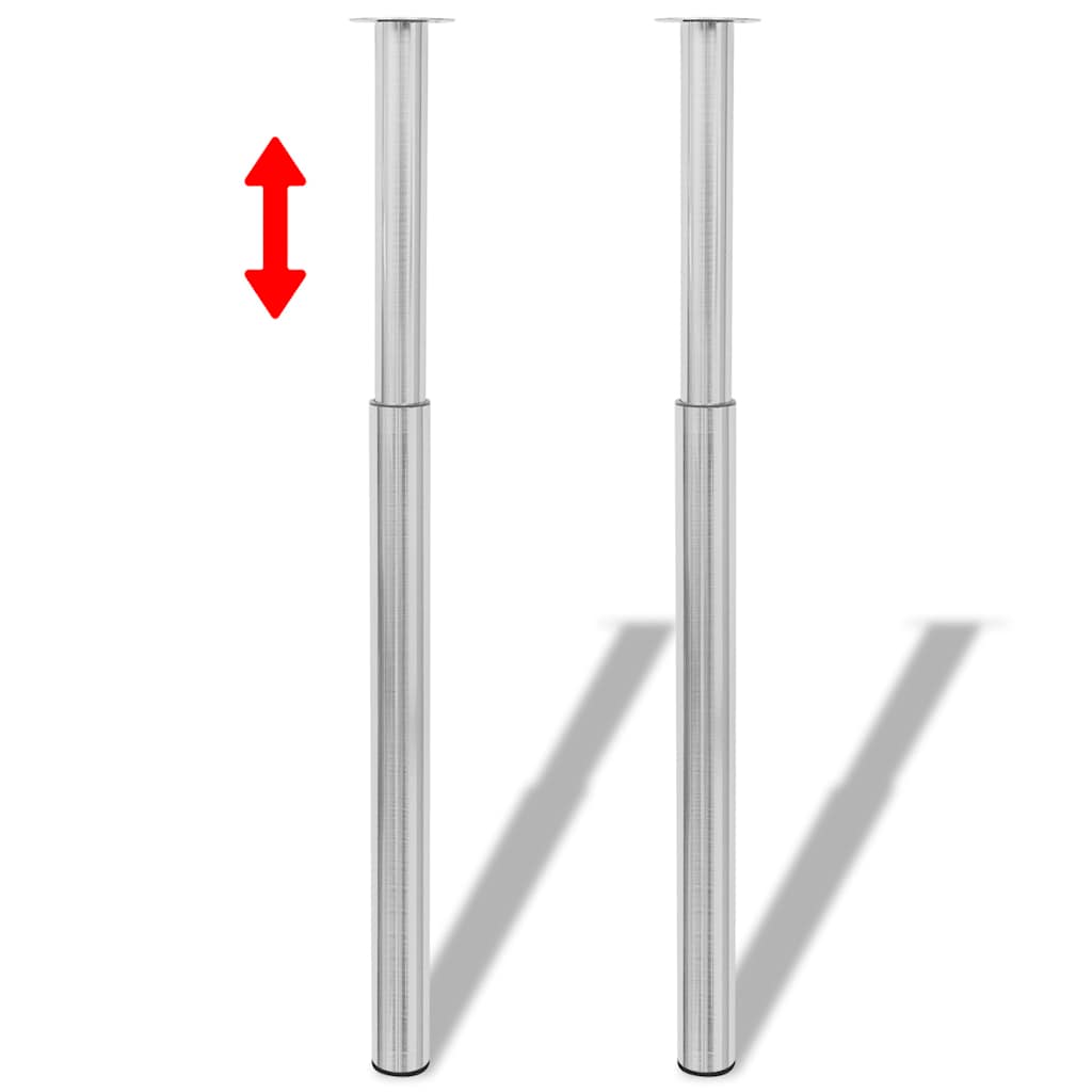 Pieds De Table Télescopiques 4 Pcs 710 Mm - 1100 Mm-Nickel brossé-1-2-La-Fabrique-Industrielle