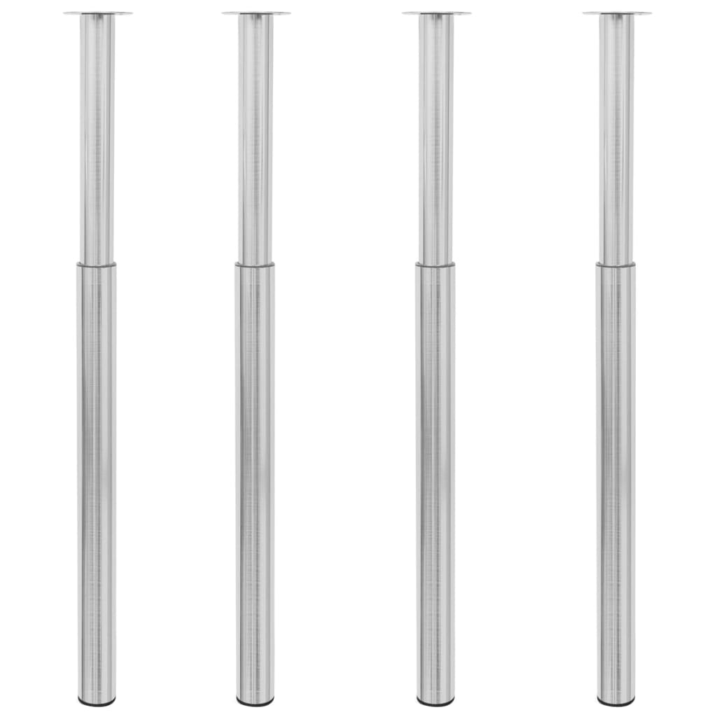 Pieds De Table Télescopiques 4 Pcs 710 Mm - 1100 Mm-Nickel brossé-1-4-La-Fabrique-Industrielle