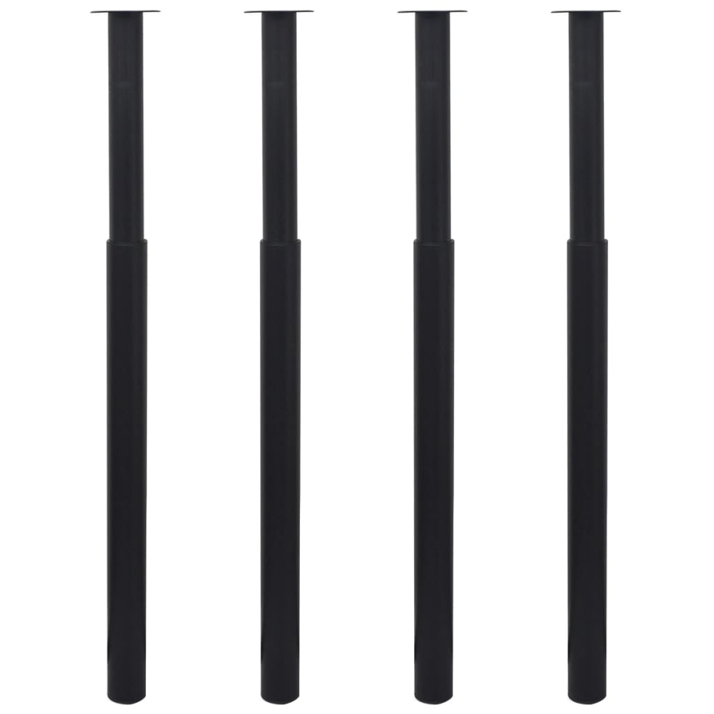 Pieds De Table Télescopiques 4 Pcs 710 Mm - 1100 Mm-Noir-1-4-La-Fabrique-Industrielle