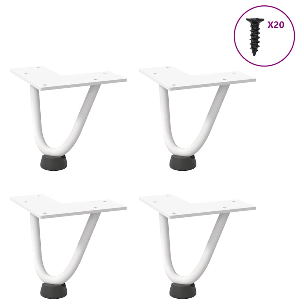 Pieds En Épingle À Cheveux Pour Consoles, Lot De 4, , , Acier Massif Blanc-2 rods-1-10 cm-La-Fabrique-Industrielle