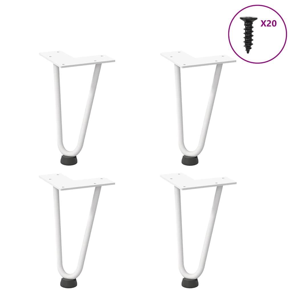 Pieds En Épingle À Cheveux Pour Consoles, Lot De 4, , , Acier Massif Blanc-2 rods-1-20 cm-La-Fabrique-Industrielle