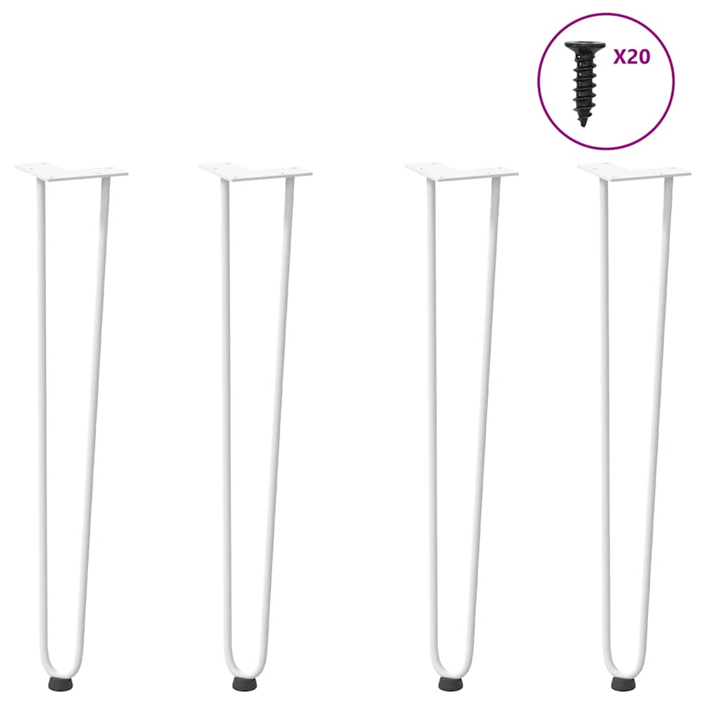 Pieds En Épingle À Cheveux Pour Consoles, Lot De 4, , , Acier Massif Blanc-2 rods-1-72 cm-La-Fabrique-Industrielle