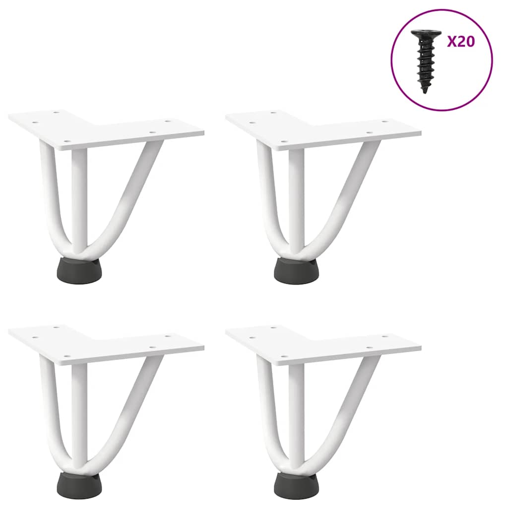 Pieds En Épingle À Cheveux Pour Consoles, Lot De 4, , , Acier Massif Blanc-3 rods-1-10 cm-La-Fabrique-Industrielle