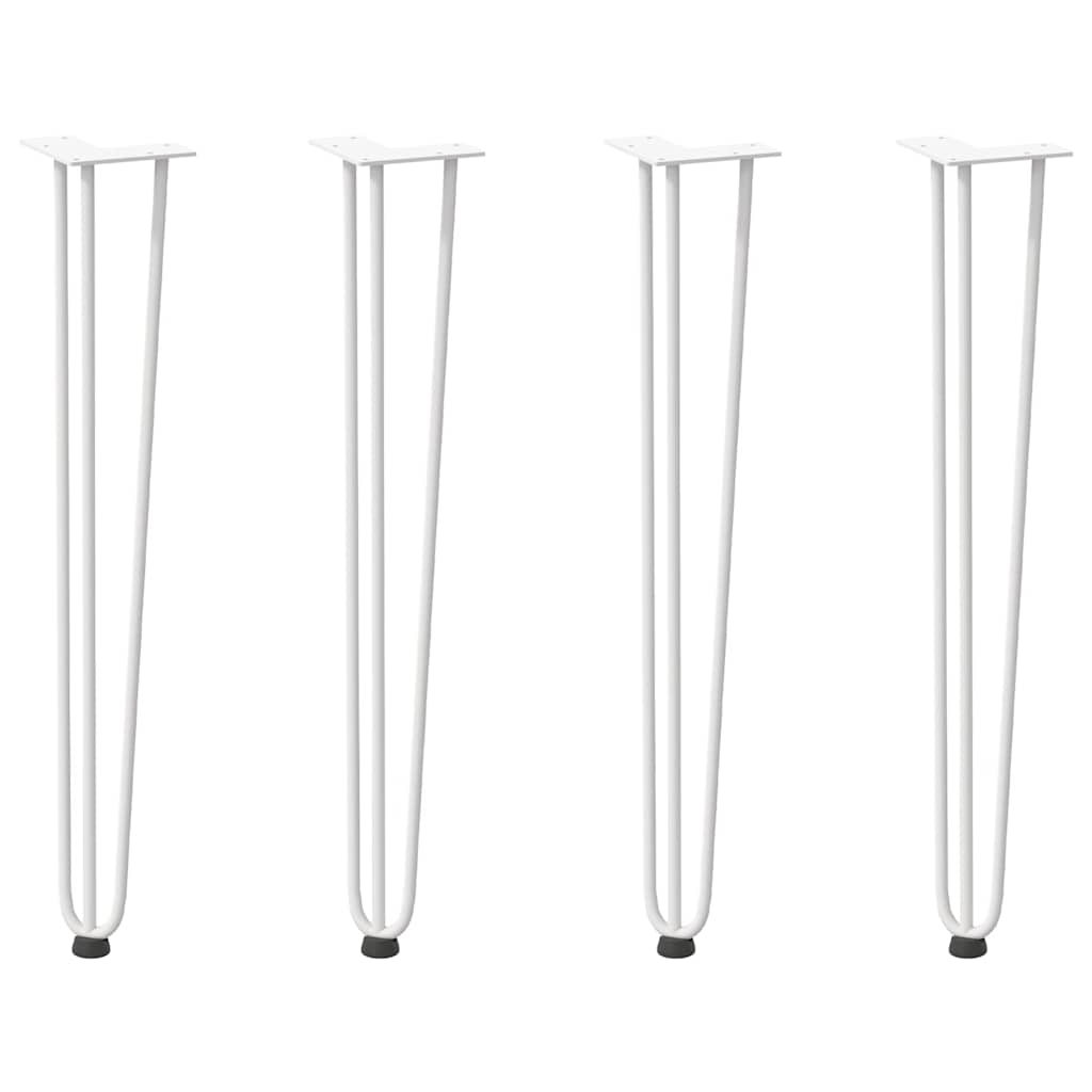 Pieds En Épingle À Cheveux Pour Consoles, Lot De 4, , , Acier Massif Blanc-La-Fabrique-Industrielle