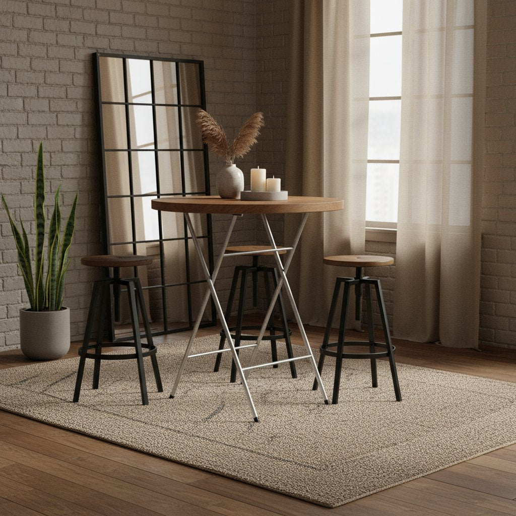 Pieds De Table De Bar Pliables Argenté 45X53X108 Cm
