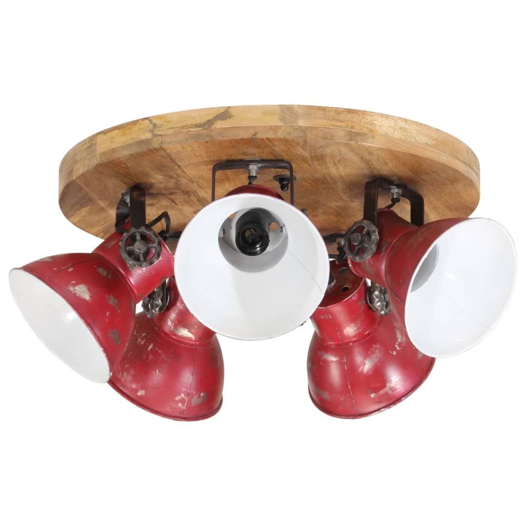 Plafonnier en Bois et Fer au Style Industriel Vintage-La-Fabrique-Industrielle