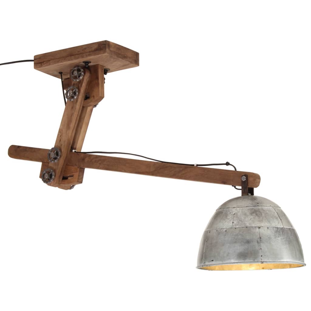 Plafonnier en Bois et Métal Industriel-Argent-1-La-Fabrique-Industrielle
