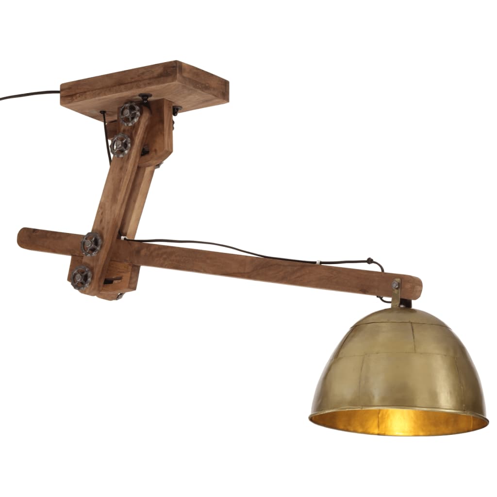 Plafonnier en Bois et Métal Industriel-Laiton-1-La-Fabrique-Industrielle