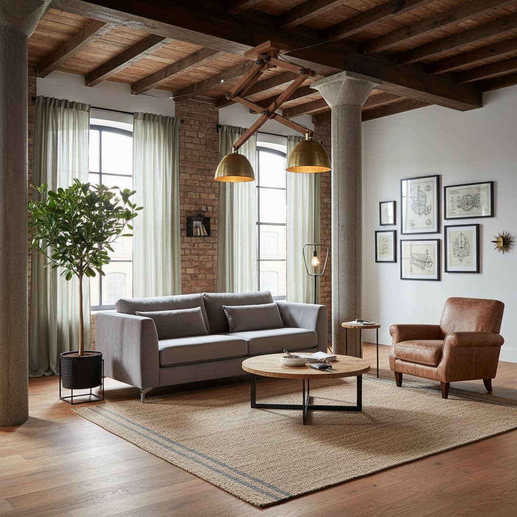 Plafonnier Industriel en Bois de Manguier et Métal