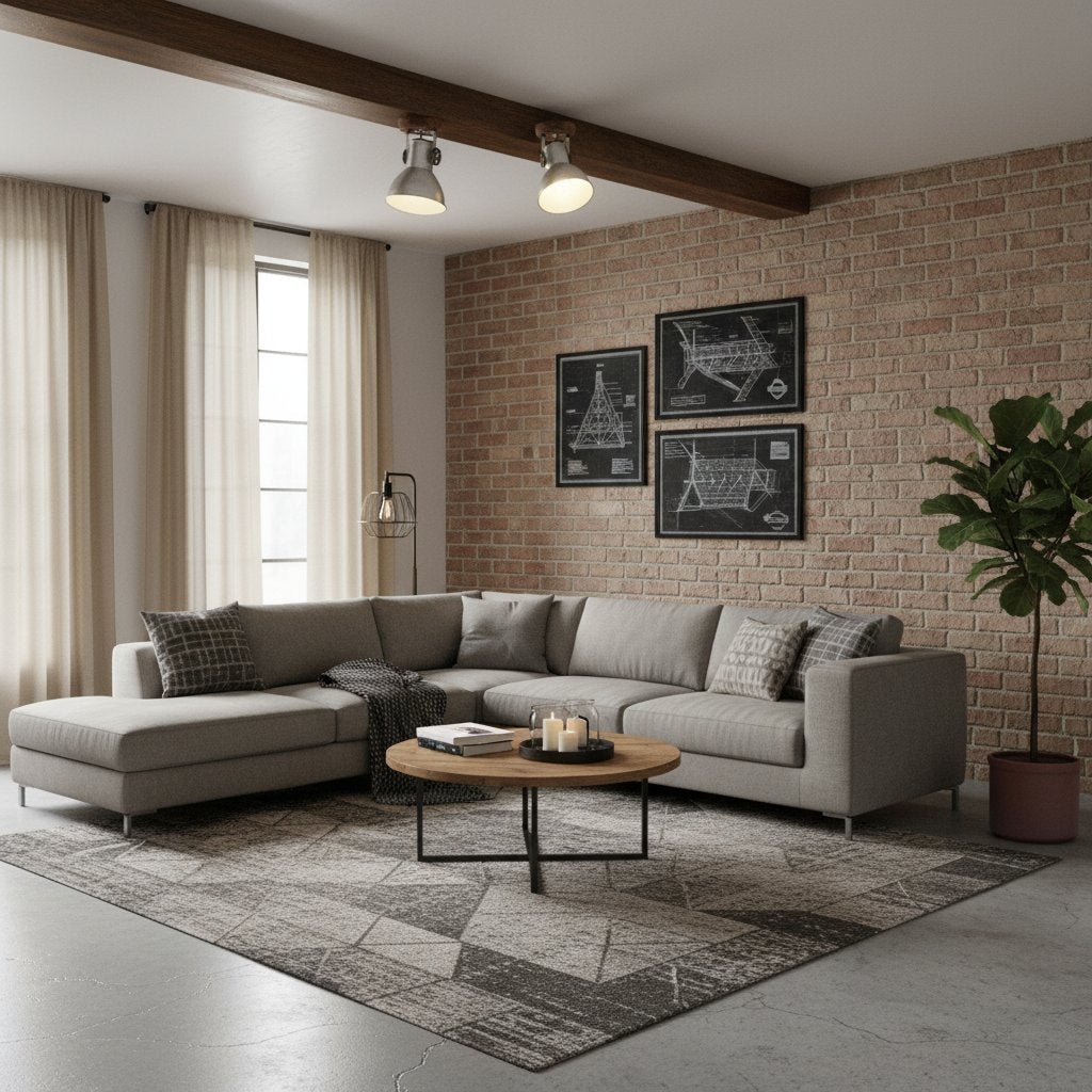 Plafonnier Industriel en Fer et Bois pour Salon