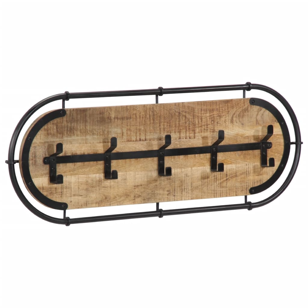 Porte-Manteau en Bois Design Industriel-Bois de manguier brut massif-1-La-Fabrique-Industrielle